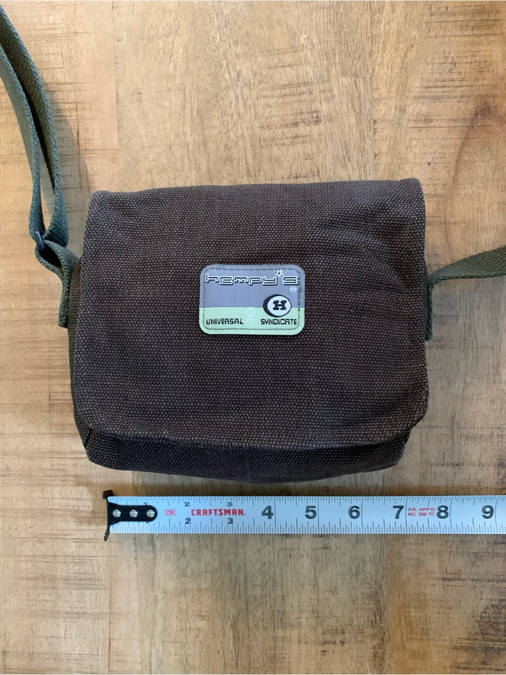 Vtg Hempys Universal Syndicate Brown Hemp Crossbody Bag festival Streetwear wear